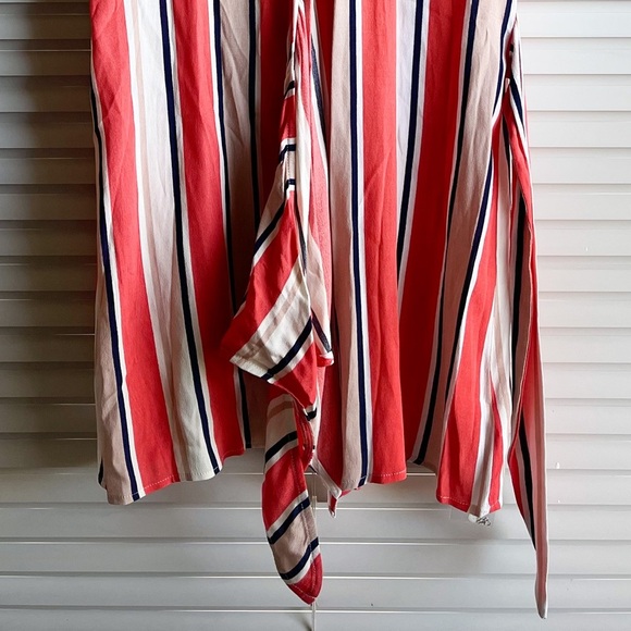 Skylar+Madison Orange Striped Wrap Dress - Picture 6 of 9